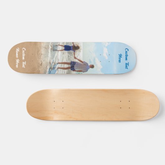 Uw Foto Skateboard Gift met aangepaste Tekstnaam (Horizontaal)