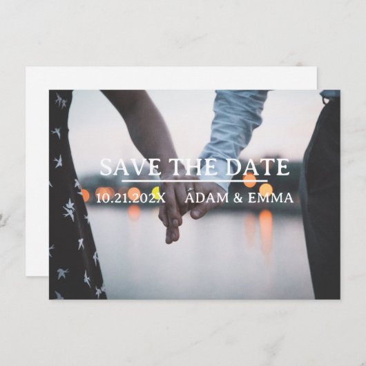 Uw foto slaat de datum QR-code op Aankondiging (Voorkant / Achterkant)