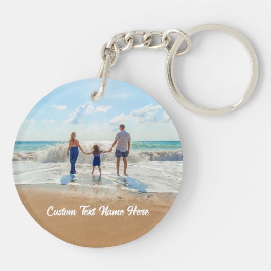 Uw foto Sleutelhanger met aangepaste tekst (Achterkant)