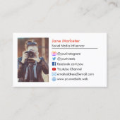 Uw foto | Social Media Iconen Youtube, Websites Visitekaartje (Voorkant)