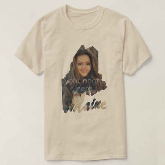 UW FOTO-status van het T-shirt met de Maine-vorm (Design voorkant)
