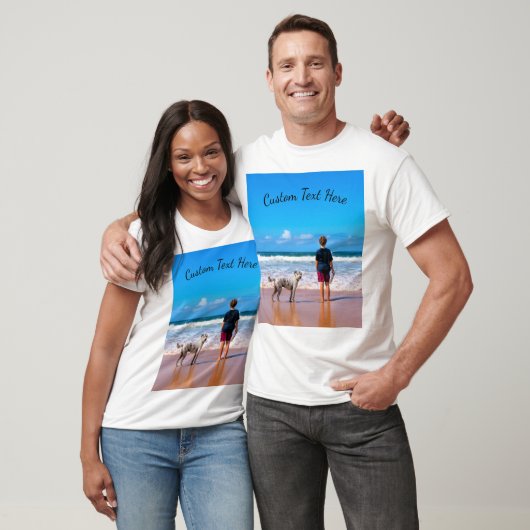 Uw foto T-shirt cadeau met aangepaste tekst naam (Unisex)