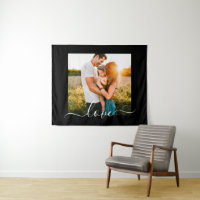 Uw foto Tapestry Sjabloon Love Text Black