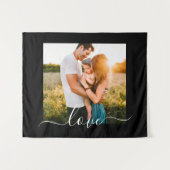 Uw foto Tapestry Sjabloon Love Text Black Wandkleed (Voorkant (horizontaal))
