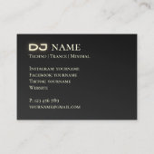 Uw foto techno muziek DJ gouden Visitekaartje (Achterkant)