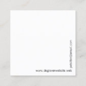 Uw foto-tekenton | Dog Walker Simple White Vierkante Visitekaartje (Achterkant)