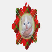 Uw foto/tekst -Traditioneel jaarlijks cadeau Tarta Ornament Kaart (Rechts)