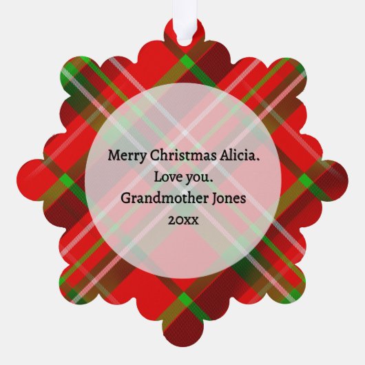 Uw foto/tekst -Traditioneel jaarlijks cadeau Tarta Ornament Kaart (Achterkant)