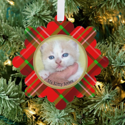 Uw foto/tekst -Traditioneel jaarlijks cadeau Tarta Ornament Kaart (Insitu (Drie))