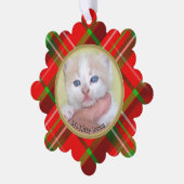 Uw foto/tekst -Traditioneel jaarlijks cadeau Tarta Ornament Kaart (Links)