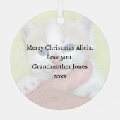 Uw foto / tekst - Traditioneel jaarlijks geschenk Metalen Ornament (Achterkant)