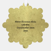 Uw foto / tekst - Traditioneel jaarlijks geschenk  Ornament Kaart (Achterkant)