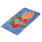 UW FOTO-TEMPLATE of brandende hart en bloemen Magneet (Linkerzijde)