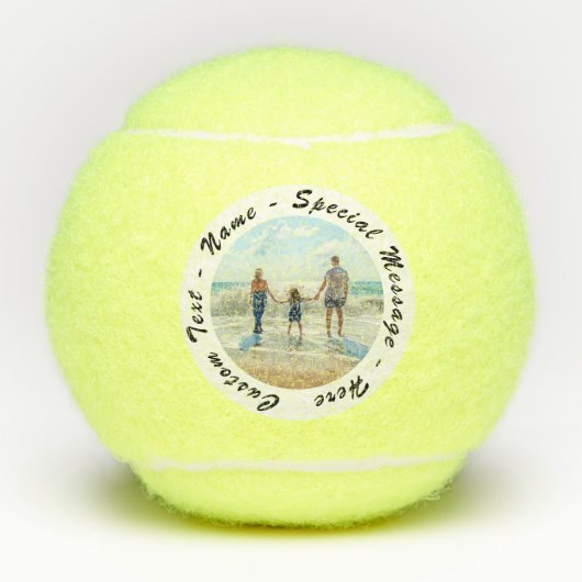 Uw foto Tennisballen Gift met aangepaste tekst (Voorkant)