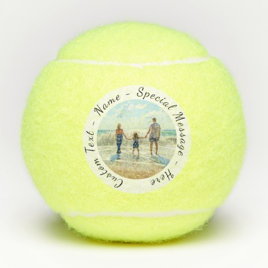 Uw foto Tennisballen met aangepaste tekst (Voorkant)