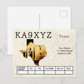 Uw Foto Texas Shaped Cutout Custom QSL-Briefkaart Briefkaart (Voorkant / Achterkant)