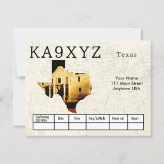 Uw Foto Texas Shaped Cutout Custom QSL-Briefkaart Briefkaart