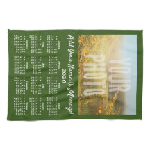 Uw Foto Thee Handdoek Kalender Groen