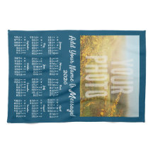 Uw Foto Theedoek Kalender Blauw