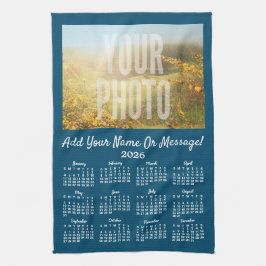Uw Foto Theedoek Kalender Blauw