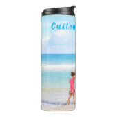 Uw foto Thermische Tumbler Gift met aangepaste tek Thermosbeker (Gedraaid links)