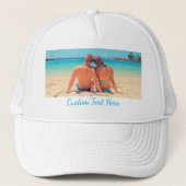 Uw foto trucker hoed aangepaste tekst gepersonalis trucker pet (Voorkant)