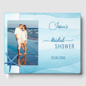 Uw foto Turquoise Waterverf Vrijgezellenfeest Gastenboek (Voorkant)