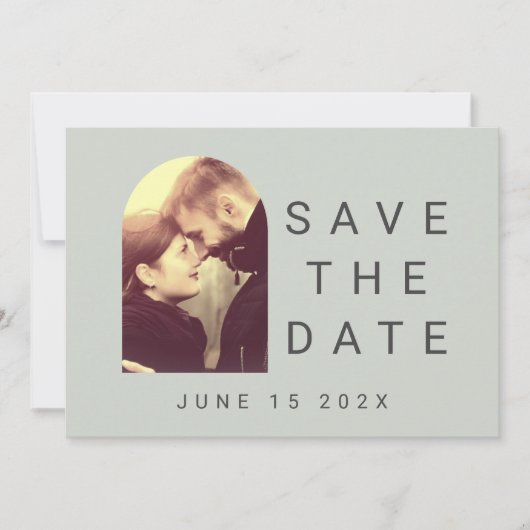 Uw foto Typographic Sage Blush Save the Date (Voorkant)