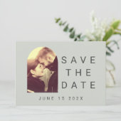 Uw foto Typographic Sage Blush Save the Date (Staand voorkant)