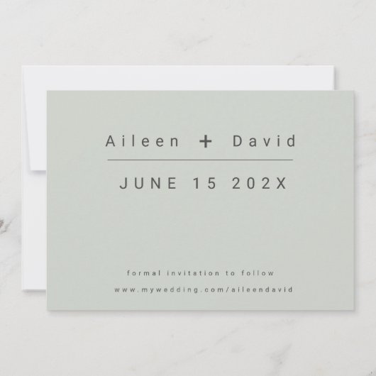 Uw foto Typographic Sage Blush Save the Date (Achterkant)