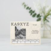 Uw foto Utah Shaped Cutout Custom QSL Briefkaart (Staand voorkant)