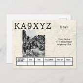 Uw foto Utah Shaped Cutout Custom QSL Briefkaart (Voorkant / Achterkant)