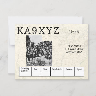 Uw foto Utah Shaped Cutout Custom QSL Briefkaart