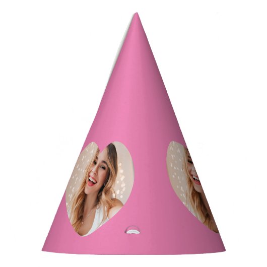 Uw foto uw gezicht op een gepersonaliseerd hart ro feesthoedjes (Links)