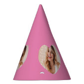 Uw foto uw gezicht op een gepersonaliseerd hart ro feesthoedjes (Rechts)