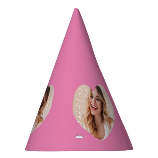 Uw foto uw gezicht op een gepersonaliseerd hart ro feesthoedjes (Rechts)