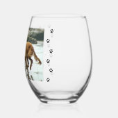 Uw foto van de hond met de Druk van de Verf Wijnglas Zonder Voet (Achterkant)