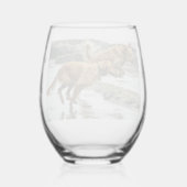 Uw foto van de hond met de Druk van de Verf Wijnglas Zonder Voet (Rechts)