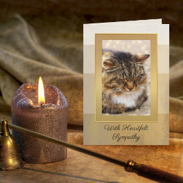 Uw foto van Elegant Gold Striped Cat Sympathcard Kaart