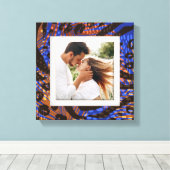 Uw foto van het dierlijk patroon, Leopard Blue Bro Canvas Afdruk (Insitu (Houten vloer))