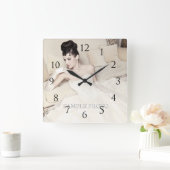  uw foto-wandklok vierkante klok (Huis)