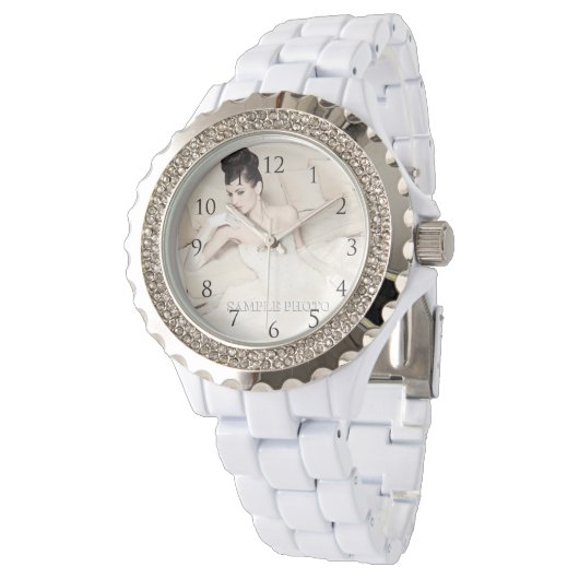  uw foto watch_with nummers horloge (Gekanteld)