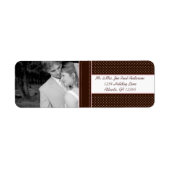 Uw foto Weddenschap Diep bruin en roze Stippen Etiket (Voorkant)