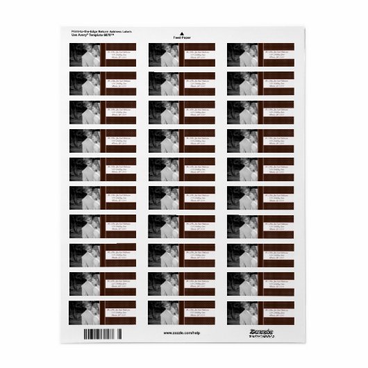 Uw foto Weddenschap Diep bruin en roze Stippen Etiket (Full Sheet)