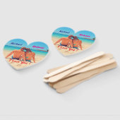 Uw foto Wedding Heart Hand Fans Aangepaste namen Handwaaier (Niet-gemonteerd)