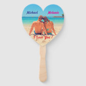 Uw foto Wedding Heart Hand Fans Aangepaste namen Handwaaier (Achterkant)