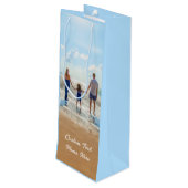 Uw foto-wijncadeauttas met aangepaste tekstnaam wijn cadeautas (Achterkant Gekanteld)