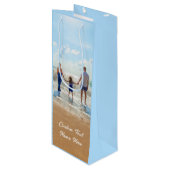 Uw foto-wijncadeauttas met aangepaste tekstnaam wijn cadeautas (Voorkant Gekanteld)