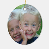 Uw foto wordt gepersoaliseerd op de achterste kers keramisch ornament (Links)