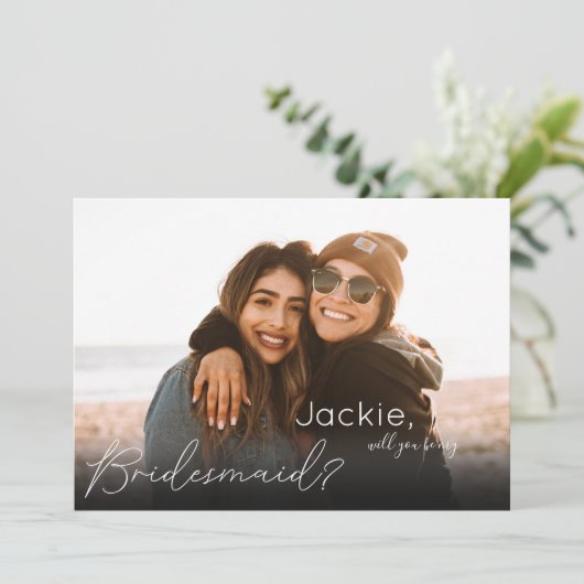 Uw foto zal u Bridesmaid Horizonal roze zijn Kaart (Staand voorkant)